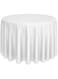 Lann's Linens - 120" Round Premium Tablecloth for Wedding/Banquet/Restaurant - Polyester Fabric Table Cloth - White