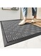 U-HOOME Durable Front Entrance Door Mat, Heavy Duty Outdoor Indoor Doormat Entryway Floor Mat, Non Slip Rubber Backing, Easy Clean Shoe Scraper 17x29.5 Inch (Grey)