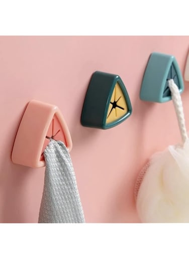 3 Pcs Towel Holder For Kitchen Self Adhesive Free Sucker Wall Rack Washing Cloth Rag Hook No Drilling Required Storage Hanger Hand Towel Dish Towel Rack Kitchen Bathroom Tools (Mix Colors)