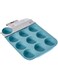 HomeBox Avon 12-Cup Silicone Muffin Pan, 32 cm Length x 24 cm Width x 3 cm Height, Blue