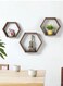 3-Piece Wall-Mounted Wooden Shelving Display Rack/Wooden Storage Rack Brown