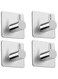 YOMYM Adhesive Hooks Bathroom Towel Shower Hooks Anti-Skid Heavy Duty Wall Hooks Hanger Stick On Hooks for Hanging Towels, Robes, Coats, Keys, Calendars-Bathroom Home Kitchen-4 Packs