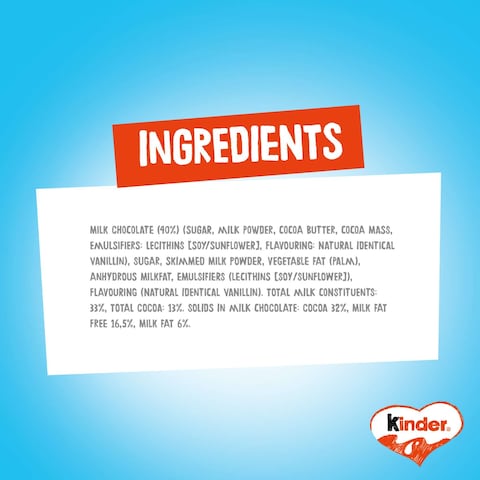 Kinder Chocolate Pack of 4 Bars, 50g