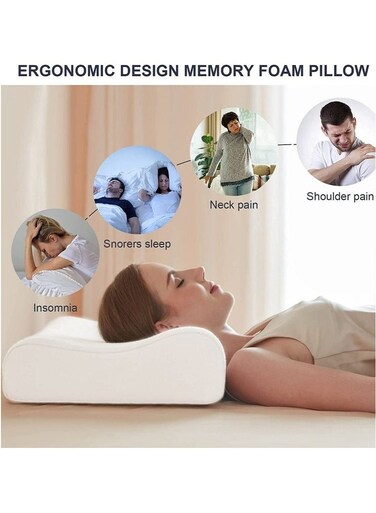 Foam Bed Pillow for Sleeping, Ergonomic Cervical Pillow Neck Support Pillow for Side Back Stomach Sleeper, Orthopedic Contour Pillow for Neck and Shoulder Pain