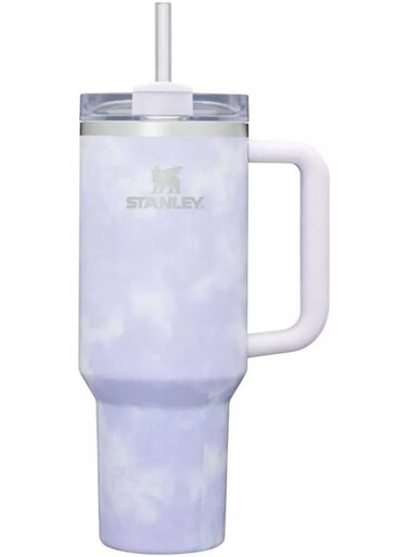 Adventure 40oz Stainless Steel Quencher Tumbler &acirc;&euro;&ldquo; Double Wall Vacuum Insulated Travel Cup with Handle, Built-In Straw &amp; Leak-Resistant Lid, BPA-Free Reusable Water Bottle Keeps Drinks Hot or Cold, Wisteria Tie Dye