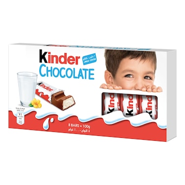 Kinder Chocolate, Pack of 8 Bars, 100g
