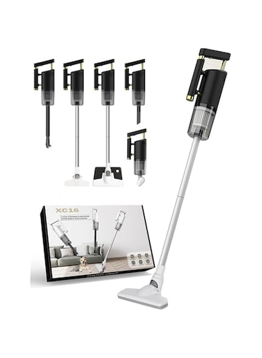 5 in 1 Wireless Handheld Vacuum Cleaner With Dust, UV Wireless Mite Removal, With 4 Powerful Suction Modes and Water tank for Car Home Kitchen Hair,Allergies and Pet, eliminates Allergens/Mite (Black)