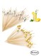 200 PCS Handmade Pearl Bamboo Toothpicks, Fruit Sticks Wooden Toothpicks, Decorative Wooden Food Picks for Wedding Birthday Party Decorations