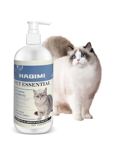 HYH 500ml 16.9 Fl Oz Cat Shampoo for Cats and Kittens Gentle Care for Itchy and Sensitive Skin Long-lasting Aromatic Shower gel Purely Botanical Formula
