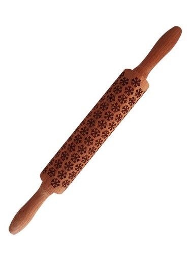 Embossing Pattern Rolling Pin Brown 39cm