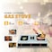 3 Burner LPG Gas Stove with Manual Ignition, Stainless Steel Body for Home Kitchen