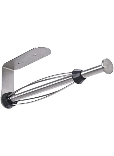 Cranviech Paper towel holder under cabinets for one hand operation under counter Paper towel holder with self adhesive and screws for kitchen bathroom (silver)
