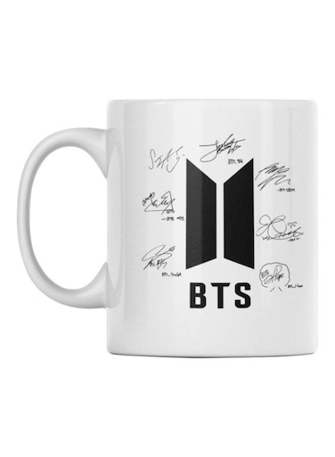 BTS Printed Mug White/Black 350ml