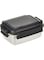 Stainless Steel Bento Lunch Food Box Container, Large 350ML Metal Container for Kids or Adults Lockable Clips to Leak Proof BPA Free Dishwasher Safe, Black/Silver, TSNO2RE-350ML