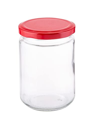 AKDC Glass Bottle W/Metal Lid L(7CM) XW(7CM) XH(10CM) Transparent