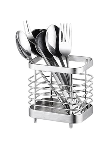 Khazna Kitchen Cutlery Utensil Holder, Stainless Steel Kitchen Sink Organisers, Cutlery Drainer for Kitchen Utensil, Rust Proof Kitchen Sink Organiser, for Knives and Spoons, Spatulas, Tongs