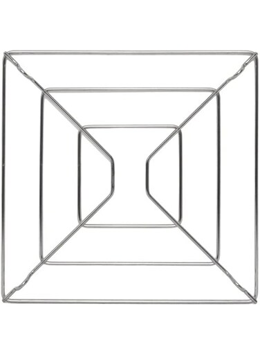 AKDC Hot Pot Holder Hot Dish Stand Plated Stainless Steel Trivet Hot Pan Mat Trivets Heat Resistant Round Pads Holders Hot Dishes TableTeapot Kitchen (Square 14 CM)