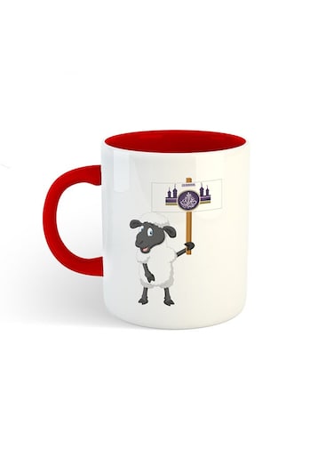 Al-Adha Sheep Printed Mug White/Red