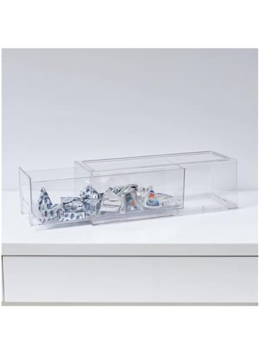 Homesmiths Stackable Storage Drawer Clear 33.7 x 12 x 11 cm