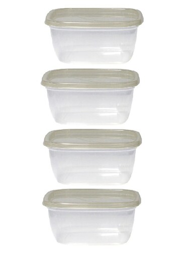 Food Containers Set 4 Pcs Rectangle Food Storage Box With Airtight Lids Cereal Containers Food Storage Bin Keep Fresh Transparent Fruits Organizer Box For Refrigerator School Work Travel Picnic