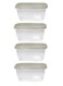 Food Containers Set 4 Pcs Rectangle Food Storage Box With Airtight Lids Cereal Containers Food Storage Bin Keep Fresh Transparent Fruits Organizer Box For Refrigerator School Work Travel Picnic