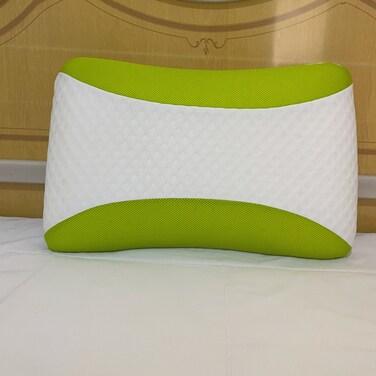 Set Of 2-Aloe Vera Infused Memory Foam Pillow With Removable Cover - Hypoallergenic &amp; Breathable- 60x40x12cm