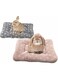 MANSHU Small Animal Plush Bed, Bunny Bed, for Bunny, Squirrel, Hedgehog, Pink and Gray 2Pcs.