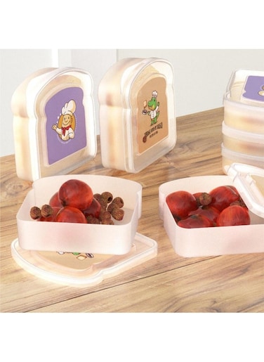 Convenient Toast Box Bento Box, Purple and Yellow