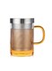 Borosilicate Glass Tea Mug Cup Glasses with Stainless Steel Infuser &amp; Lid Loose Leaf 500mL