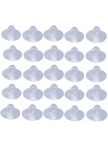 bnafes 18mm/0.7" Furniture Desk Glass Transparent Anti-Collision Suction Cups Sucker Hanger Pads for Glass Plastic Without Hooks, Pack of 25