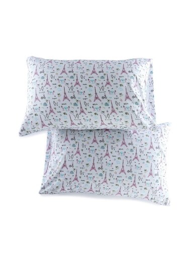 Home Eiffel Tower 2-piece Pillow Case Set 50x75cm - Pink
