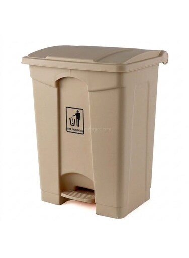 Bins Step Trash Bin   Plastic Matte Finish   Functional Waste &amp; Garbage Waste Bin   Suitable For Homes, Villas, Large Areas &amp; Communal Spaces   Beige   68 Liters