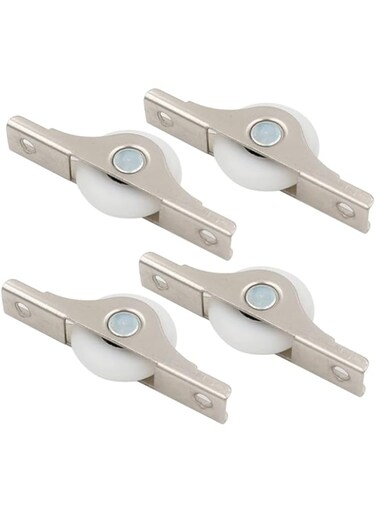 Homoyoyo Sliding Door Curtains Bathroom Sliding Door Wheel Roller: 4pcs Cabinet Window Pulley Roller Hardware for DIY Wardrobe Door Fittings Sliding Door Track