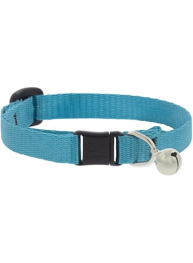 Lupine Basics Cat Collar with Bell 1/2in Aqua 8"-12", 21-30cm