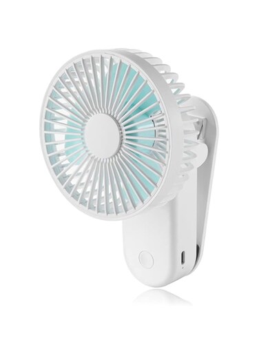 KASTWAVE USB Desk Fan with Magnetic Clip, Mini Clip on Fan, Portable Cooling Fan with 3 Speed,180&deg; Adjustable USB Fan, Personal Quiet Electric Fan for Home Office Camping (White)