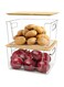 2 Set Pantry Organizer Storage Stackable Kitchen Laundry Organizers for Onion, Potato, Fruit, Produce, Vegetable Clear