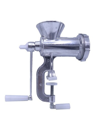 Stainless Steel Meat Grinder With Stand Silver 28centimeter