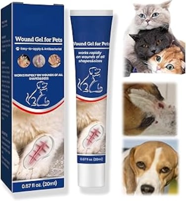 Azonee Pet Wound Care Gel, Pet Liquid Bandage, Cat Gel Pet Wound Skin Care, Dog Wound Care Gel   Stops Bleeding and Seals Minor Wounds, Cuts and Scrapes in Seconds   Safe Pet Care