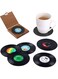 Aputue Coasters for Drinks, 6 Pack Gift Box Retro Disk Vinyl Record CD Coasters Set of Non-Slip and Perfect for Restaurant, Party, Bar, Cake Decoration
