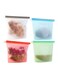 4 Piece Reusable Silicone Food Storage Bags Multicolour 450grams