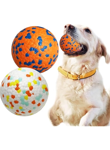 YHCG 2 Pack Indestructible Dog Toy Balls, Upgraded E-TPU Material, Aggressive Chewers Dog Toys, Medium Large Dogs, Interactive Fetch Balls
