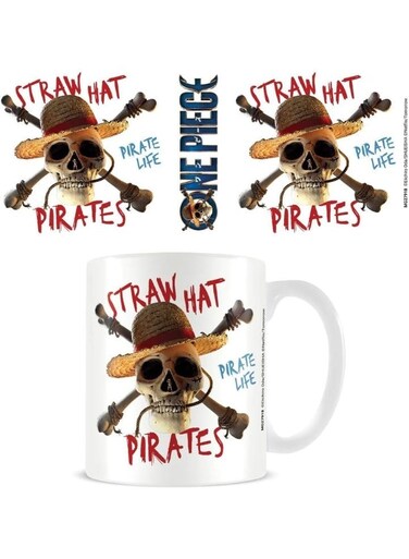 One Piece Live Action Straw Hat Pirate Emblem White Mug