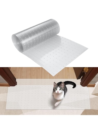 Carpet Protector for Pets, Robust Plastic Pets Scratch Stopper for Carpet, Anti Scratch Under Door Cat Scratch Protector Mat, Carpet Scratch Stopper from Cat/Dog Scratching with Non-Slip Nail for Door