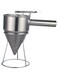 BESTonZON Stainless Steel Funnel with Rack Pancake Batter Dispenser Funnel Octopus Balls Tools with Stand