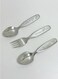 cartoon cute stainless steel spoon fork, long handled household children's spoon, baby soup dessert children's tableware [2 spoons+1 fork]