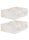 4Pcs Linen Storage Bins Closet Organizers and Storage with Clear Window Foldable Large Storage Closet Baskets for Organizing Clothing Toys Books Shelves