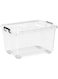 Cosmoplast 55L Clear Plastic Storage Box With Wheels &amp; Lockable Lid, Transparent, 55-Liters