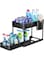 Under Sink Organizers and Storage 2-Tier Double Sliding Pull-out Drawer with Sliding Basket, Hanging Cup with 4 Hooks, Multi-purpose Sink Shelf Storage And Bathroom Rack for Cabinet(Black)