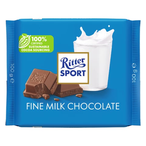 Ritter Sport Fine Milk Chocolate, 100g