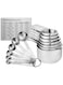Measuring Cups and Spoons Set of 15, Durable Single Stainless Steel 6 Measuring Cups and 6 Measuring Spoons with 2 D Rings and Magnetic Measurement Conversion Chart
